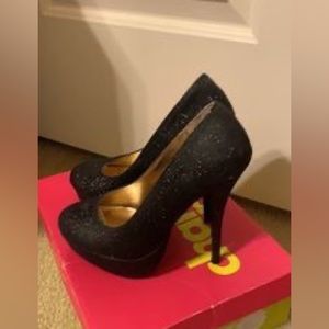 Black Glitter Heels